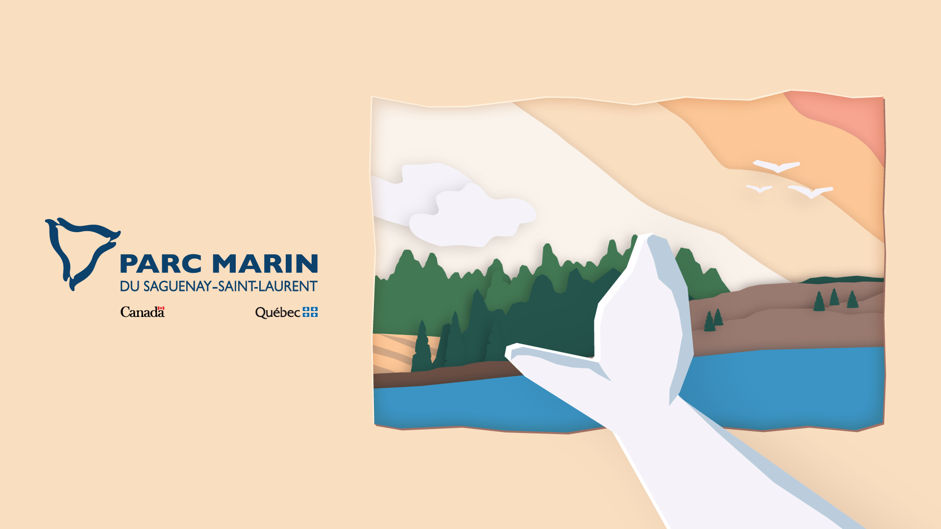 En-tête officielle du Parc marin du Saguenay–Saint-Laurent avec logos de Parcs Canada et Québec.