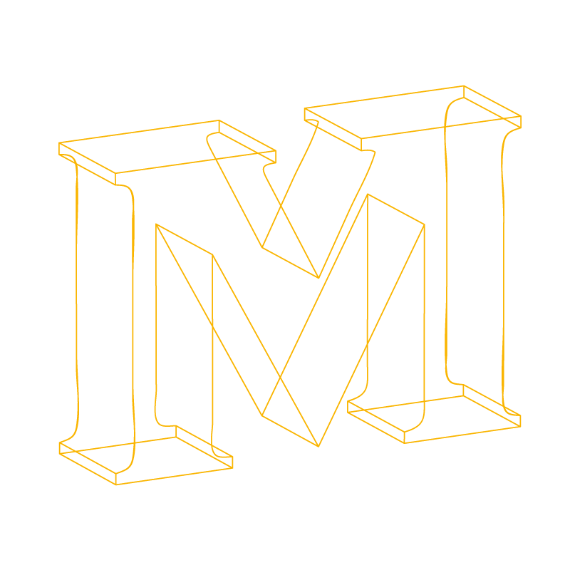 Logo stylisé de la lettre M utilisé dans l’identité visuelle de Machinex.