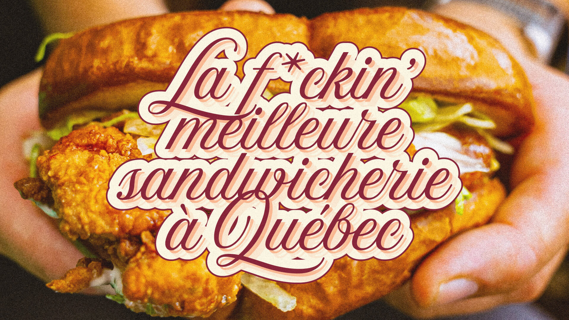 Sandwich frit croustillant avec slogan « La f*ckin' meilleure sandwicherie à Québec » pour Baloney